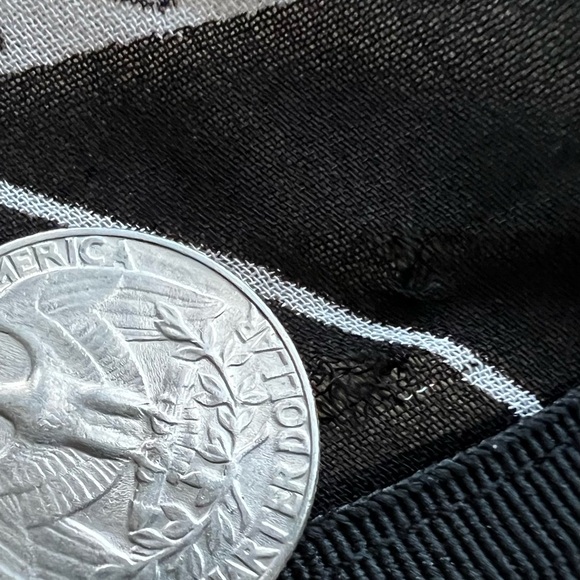 Swankety Swank Black & White Floral Chiffon Sparkle Capelet w/Hemp snap collar - Picture 5 of 6